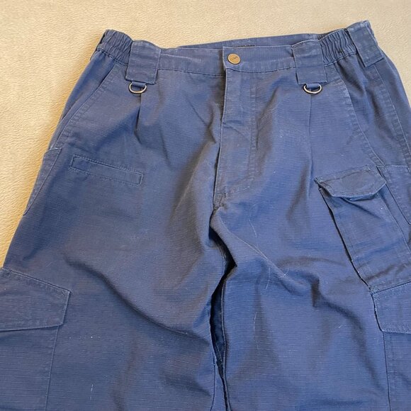 CQR Mens Ripstop Cargo Pants 34x32 Navy Blue Durable Polyester & Cotton Blend - Picture 6 of 10